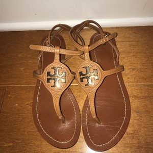 Tory Burch brown leather gladiator sandals